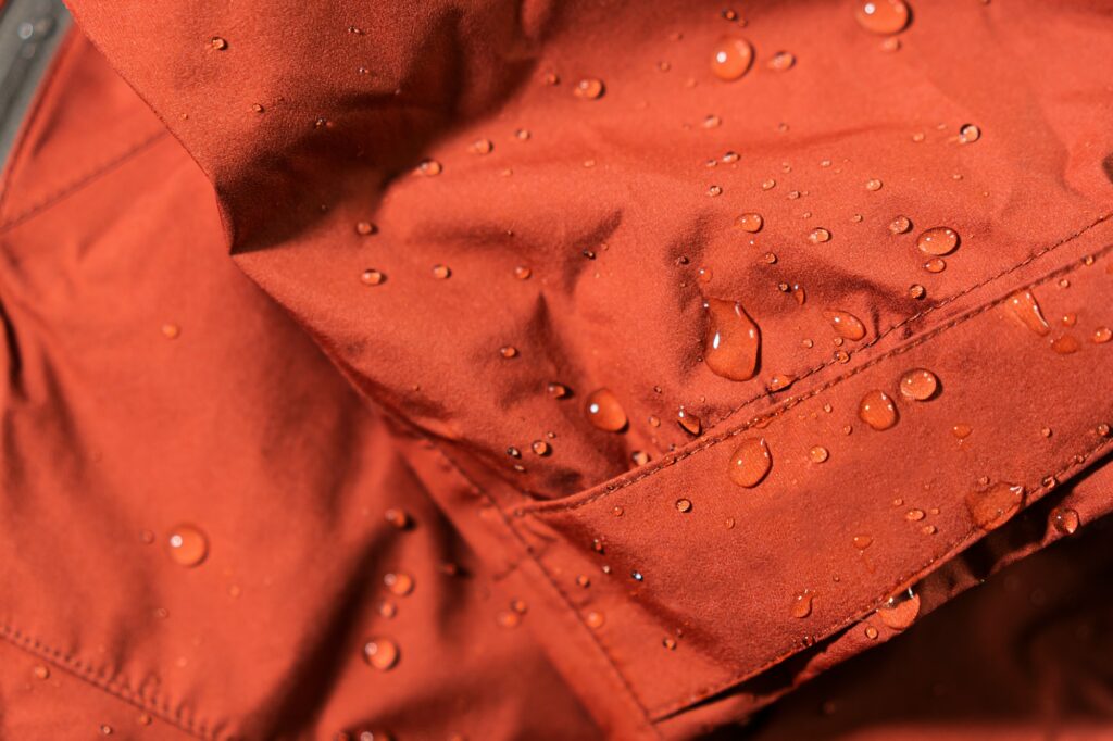 Waterpoof jacket in detail