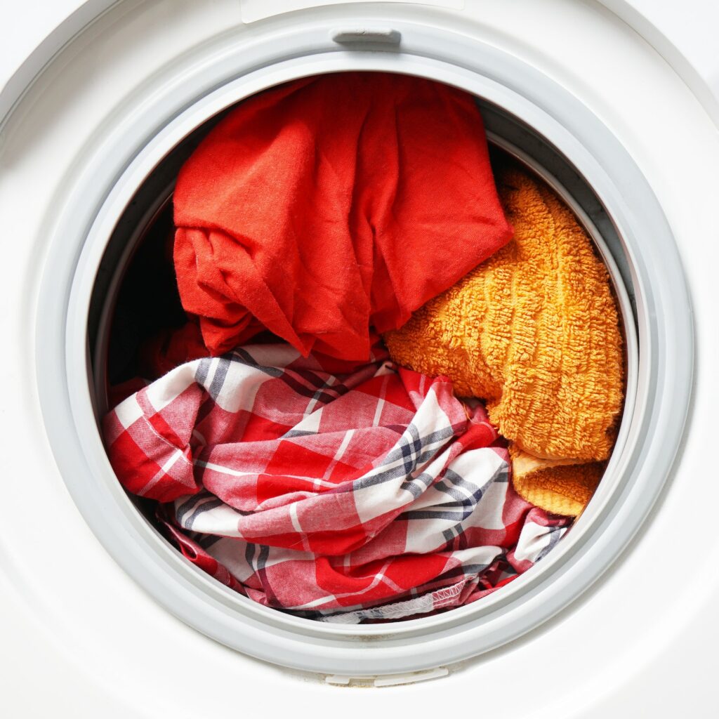 laundry in washing machine