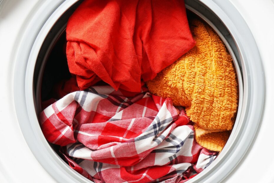 laundry in washing machine